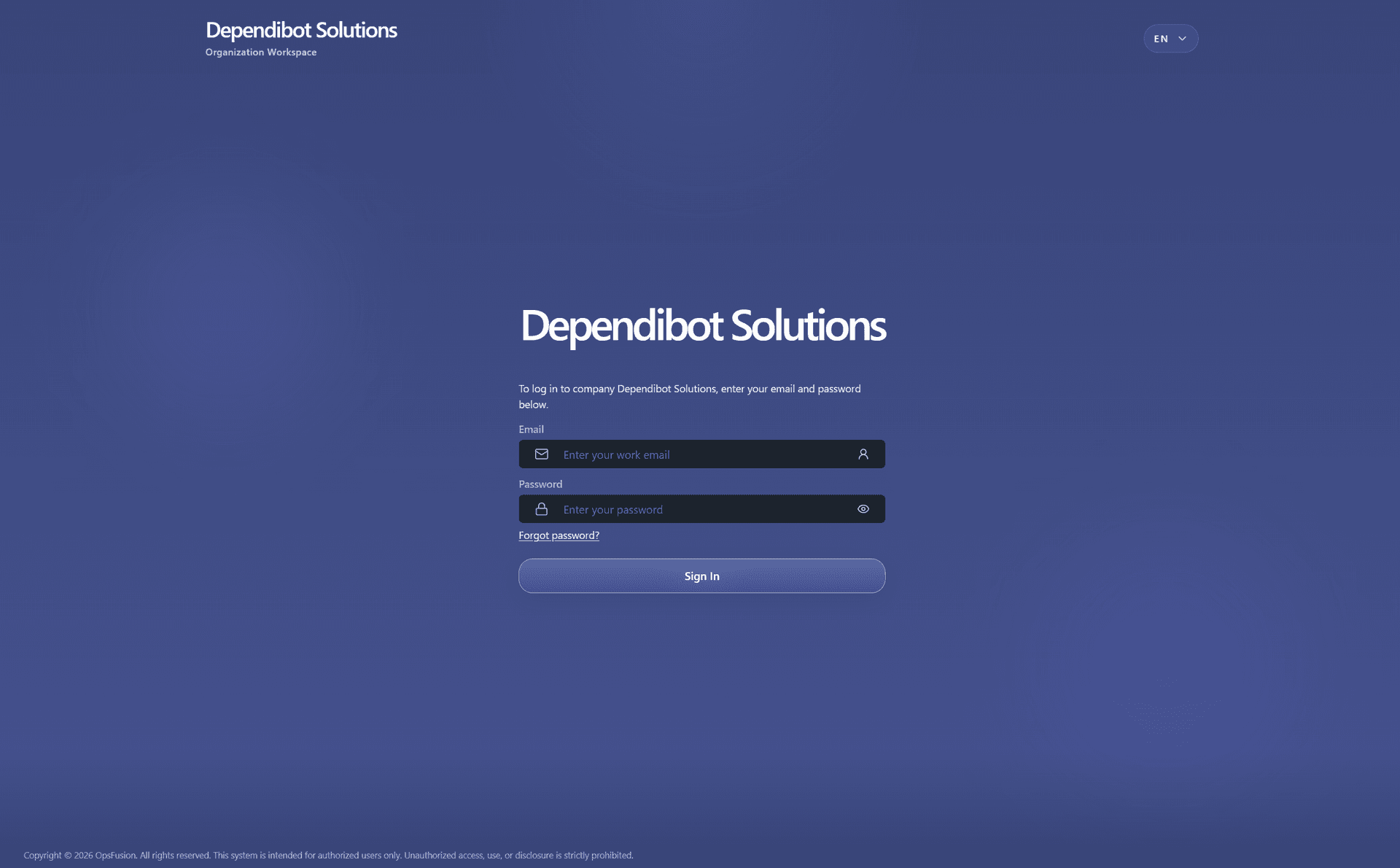 Identity platform company screen