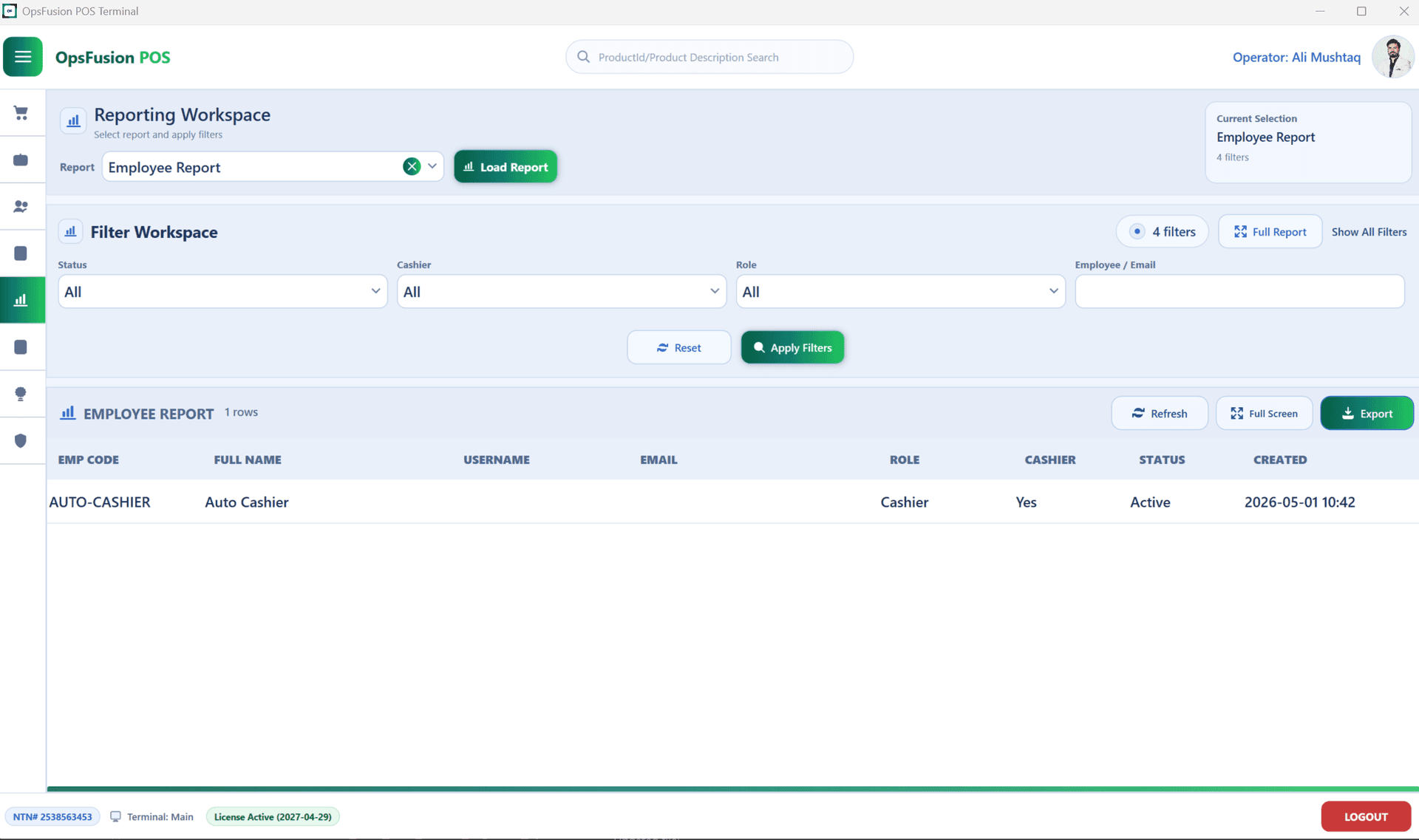 POS report modules